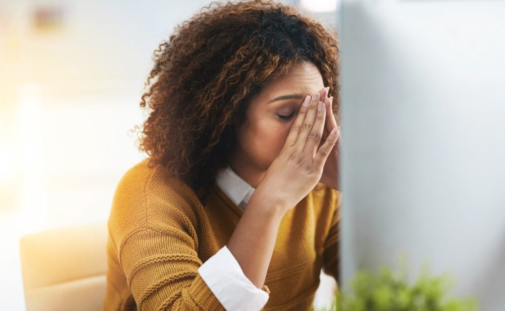 adult woman struggling with addiction